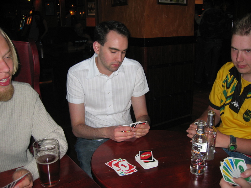 Another round. Of Uno game and the drinks, that is.
